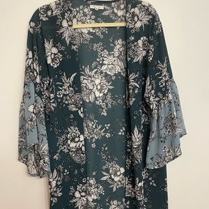 Green Floral Cardigan